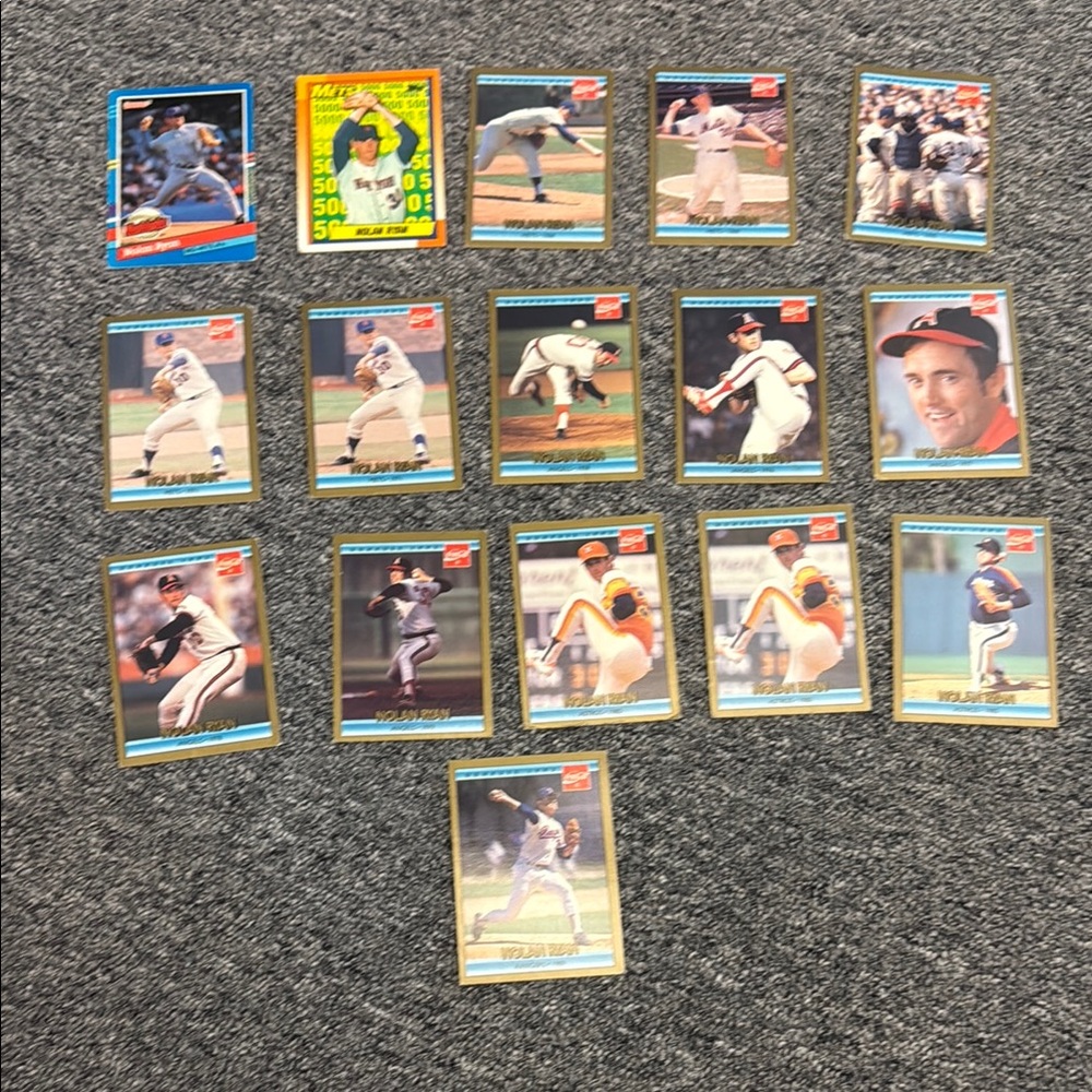 Nolan Ryan Baseball Cards - Lot of 16